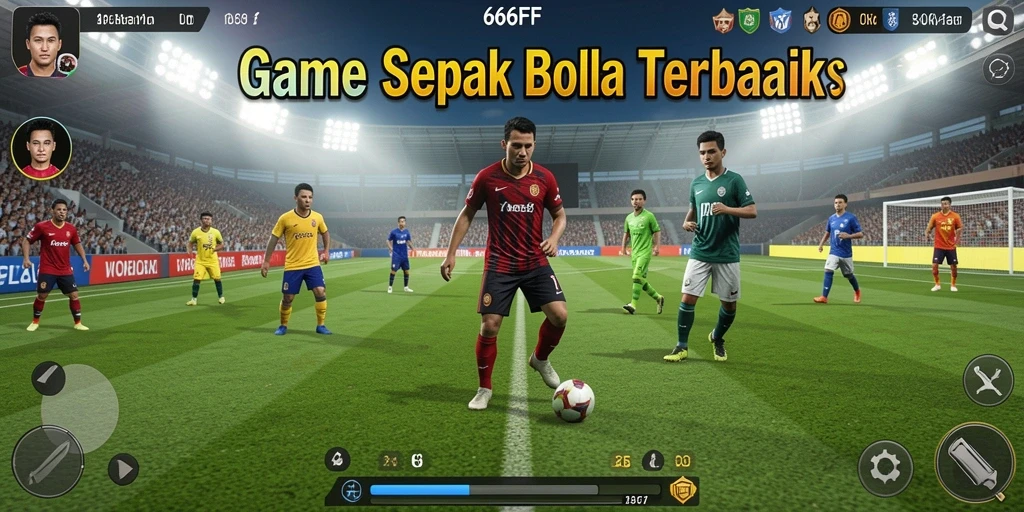 Tangkapan layar menunjukkan gameplay sepak bola yang seru dan kompetitif.