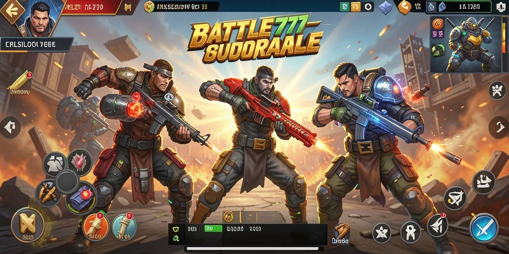 Tampilan gameplay Battle Royale yang seru dan mendebarkan di KKSLOT777.