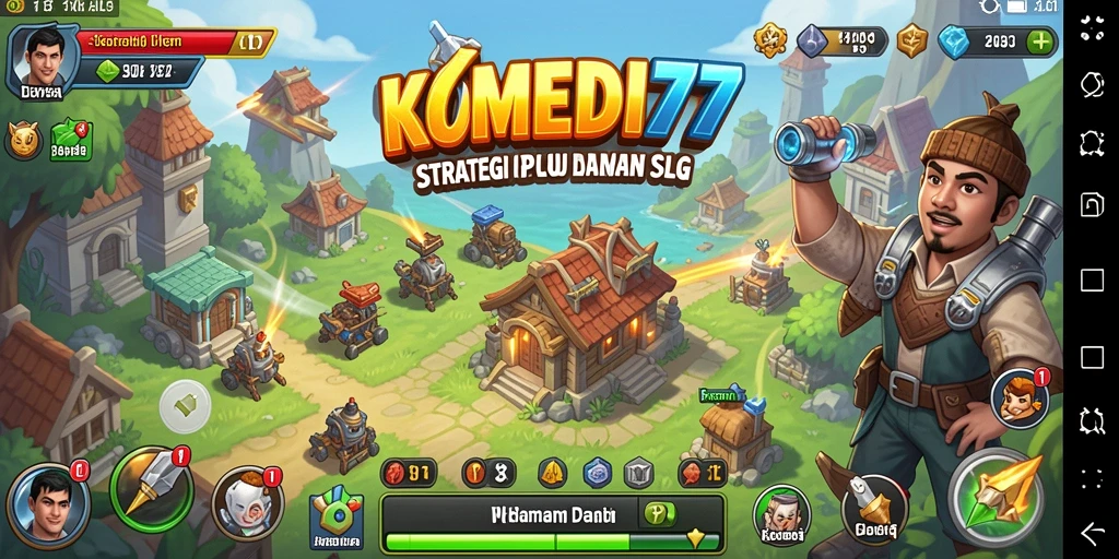 Tampilan gameplay KOMEDI77 menampilkan karakter lucu dan situasi menggelikan.