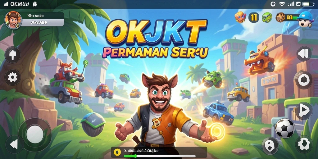 Tampilan gameplay seru dari OKJKT dalam genre Arcade.