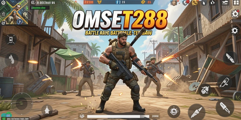 Tampilan gameplay seru dalam permainan Battle Royale OMSET288.