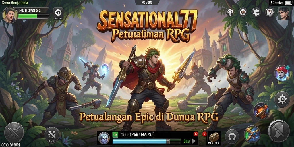 Screenshot menampilkan aksi seru dalam gameplay RPG SENSATIONAL77.