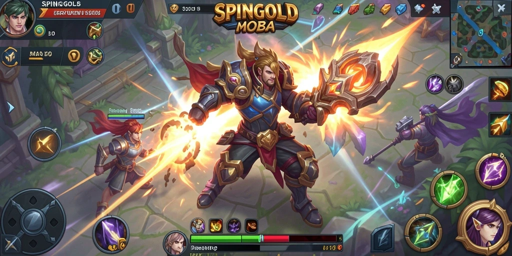 Tampilan gameplay <strong>SPINGOLD</strong> yang menarik dan menegangkan di arena pertempuran.