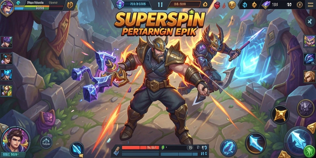 Tangkapan layar dari gameplay SUPERSPIN yang mendebarkan.