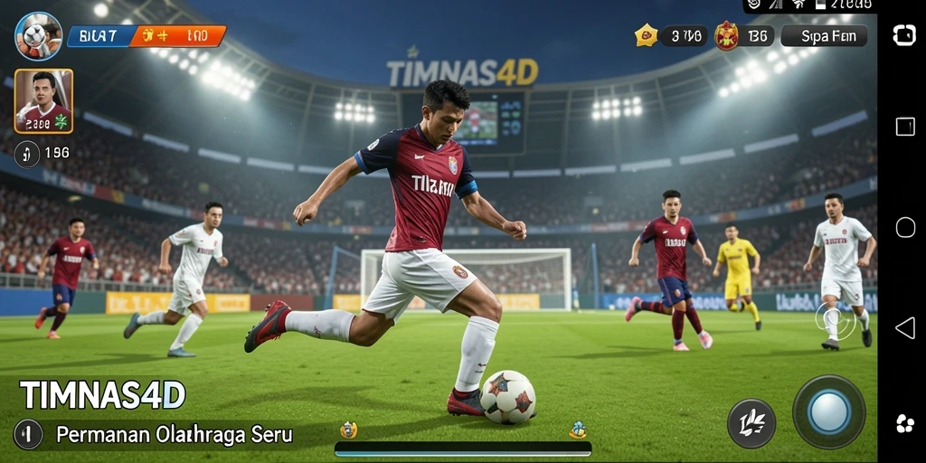 Tampilan gameplay seru di TIMNAS4D saat bertanding di lapangan.