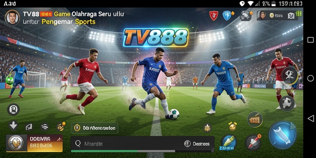 Screenshot gameplay TV888 dengan antusiasme olahraga.